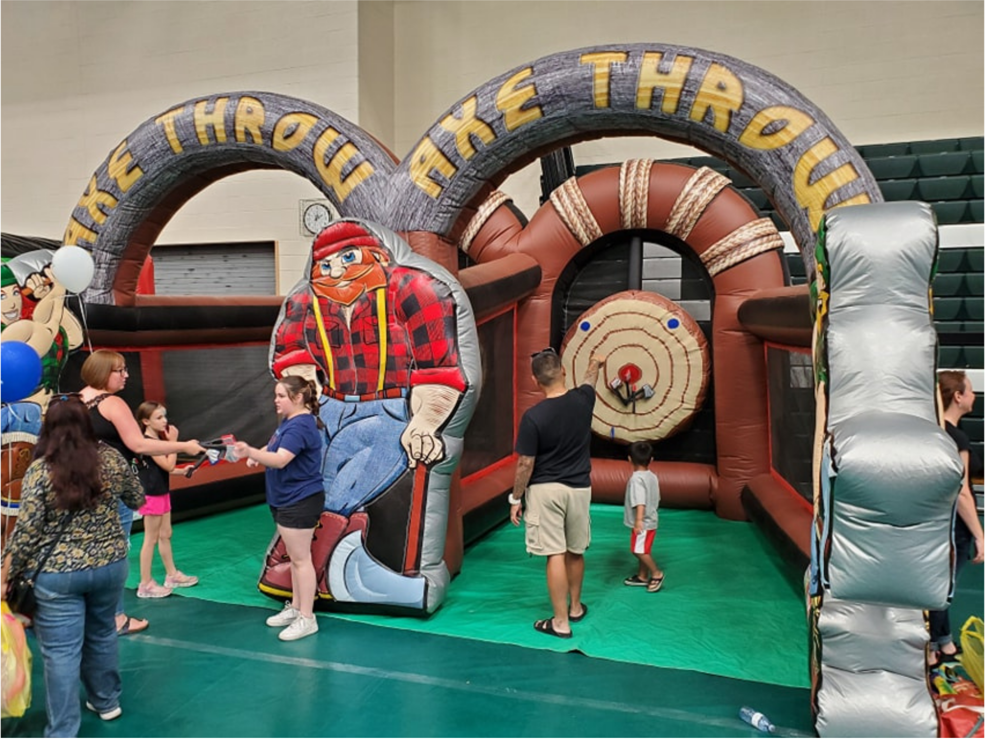 Interactive axe throwing game